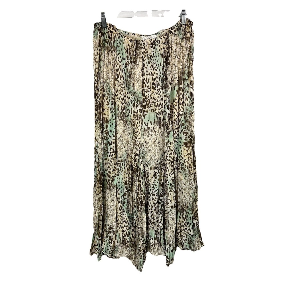 RAFAEL XL Boho Maxi Skirt Leopard Damask Handkerchief Hem Y2K Whimsigoth Mesh